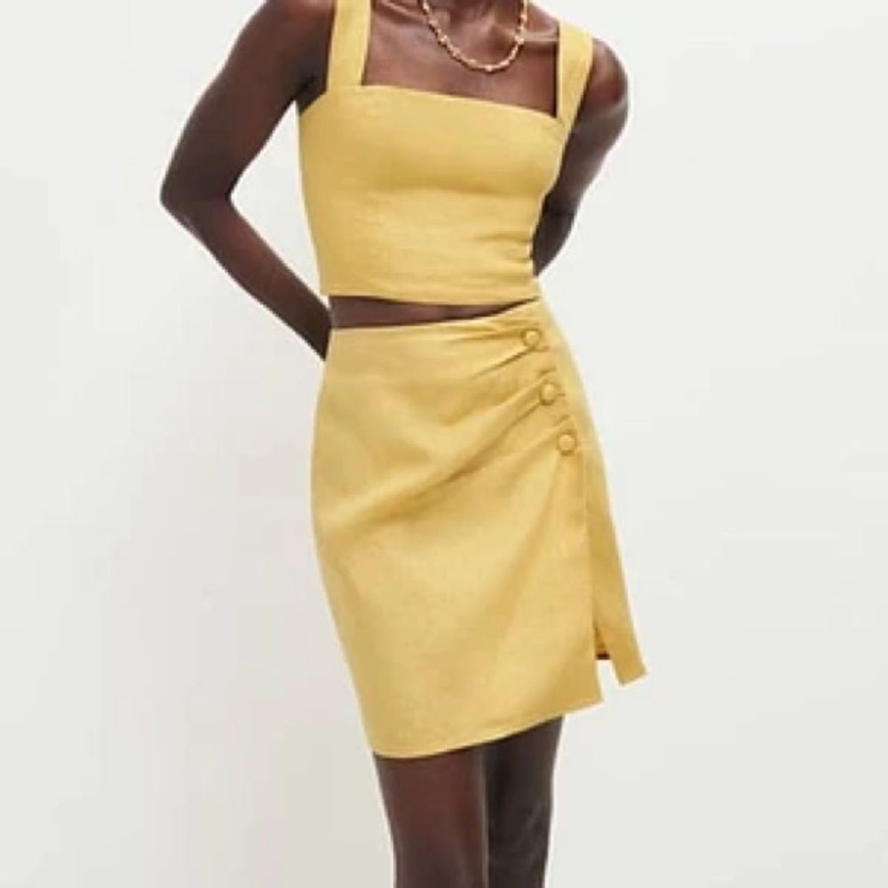 Reformation Helena Linen Skirt